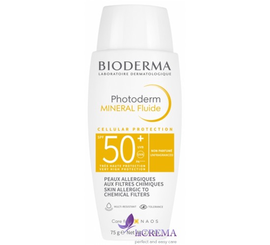 Біодерма Фотодерм Сонцезахисний МІНЕРАЛЬНИЙ флюїд SPF50+ Bioderma Photoderm Mineral Fluide, 75г