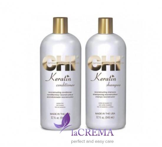 CHI Keratin Шампунь кератинове відновлення, 946 мл + Кондиціонер кератинове відновлення, 946 мл