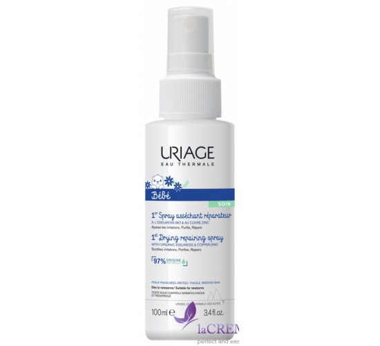 Урьяж Дитячий відновлюючий підсушуючий спрей Uriage Baby 1-st Drying Repairing Spray, 100 мл