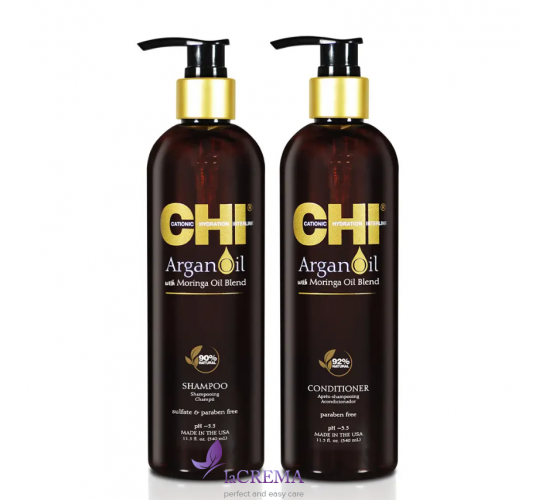 CHI Argan Oil Набір: Відновлюючий шампунь 355 мл + кондиціонер, 355 мл