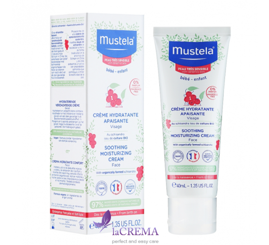 Мустела Зволожуючий крем для обличчя з лимонником Mustela, 40 мл