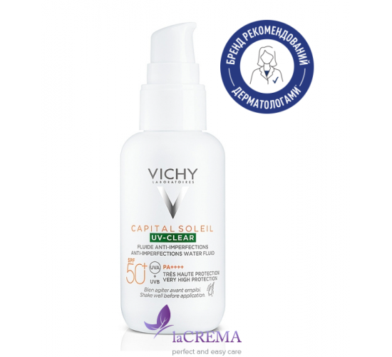 Vichy Capital Soleil Сонцезахисний флюїд для жирної та проблемної шкіри SPF50+ UV-Clear, 40 мл