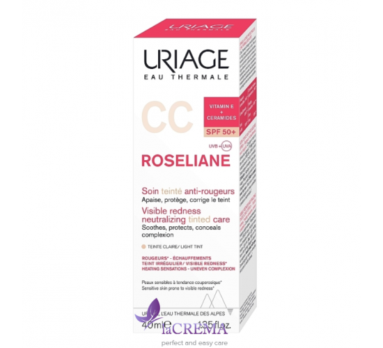 Урьяж Розельян Тонувальний СС крем проти почервонінь SPF50+ Uriage Roseliane Сream, 40 мл