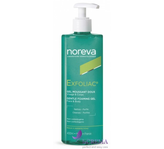 Норева Ексфоліак Ніжний очищуючий гель - Noreva Exfoliac Gentle Foaming Gel, 400 мл