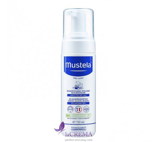 Мустела Дитячий шампунь -пінка  проти себорейних (молочних) кірок Mustela Bebe Foam Shampoo, 150 мл