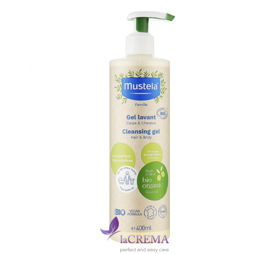 Мустела Органічний очищаючий гель - Mustela Gel Lavant Bio, 400 мл