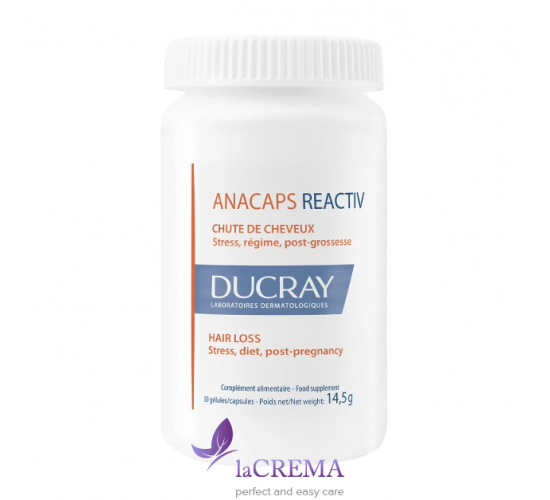 Ducray Anacaps Reactiv Вітаміни для зміцнення та росту волосся Дюкрей Анакапс Реактив, 30 капсул