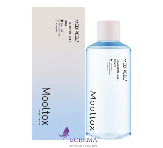 Medi-Peel Mooltox Зволожуючий тонер з гіалуроновою кислотою Hyaluron Layer Toner, 300 мл 