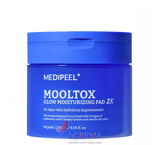 Medi-Peel Mooltox Педи для обличчя, зволожуючі Glow Moisturizing Pad 2X, 50 шт