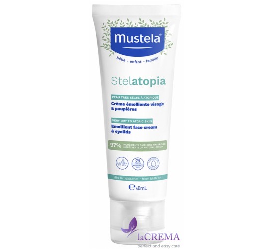 Мустела Стелатопія Зволожуючий крем для обличчя  - Mustela Stelatopia Emollient Cream, 40 мл