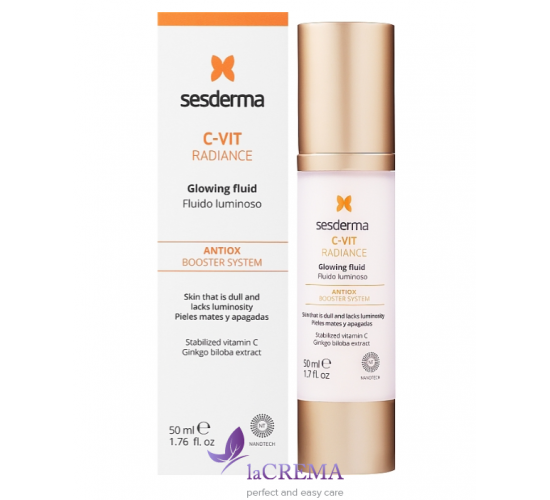 Sesderma C-Vit Зволожуючий флюїд з вітаміном С для сяяння шкіри обличчя, 50 мл