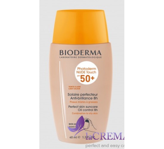 Біодерма Фотодерм Сонцезахисний флюїд Нюд Тач SPF50 Bioderma Photoderm Nude Touch Claire, 40 мл