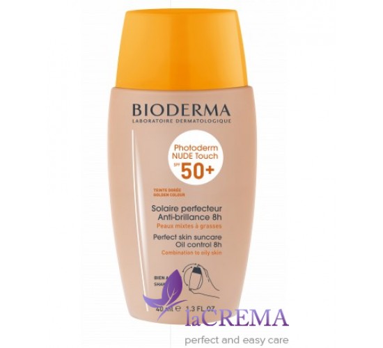 Біодерма Фотодерм Сонцезахисний флюїд Нюд Тач SPF50 Bioderma Photoderm Nude Touch Doree, 40 мл