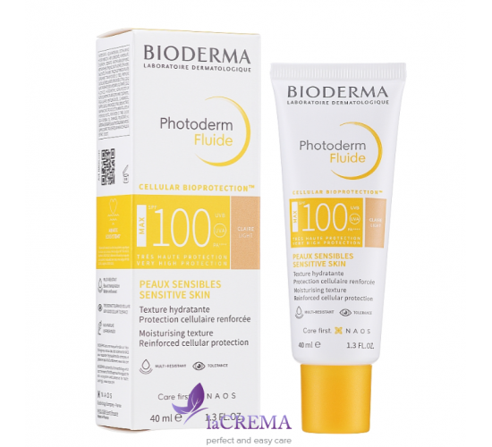 Біодерма Фотодерм Сонцезахисний тонуючий флюїд Bioderma Photoderm Max Light SPF100+, 40 мл