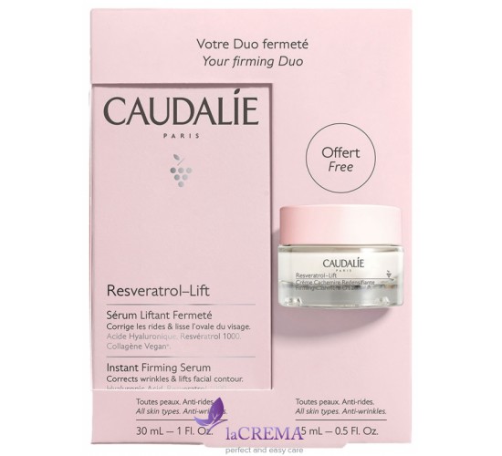 Caudalie НАБОР Resveratrol - Lift Крем для лица, 15 мл + Сыворотка для лица, 30 мл