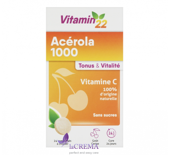 Vitamin'22 Ацерола 1000: Жувальні таблетки з вітаміном С, 24 шт