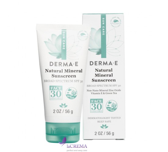 Derma E Sun Минеральный лосьон для лица с SPF 30 без масел, 56 г