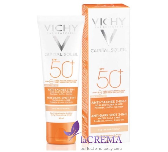 Vichy Capital Soleil Сонцезахисний тонуючий крем SPF50 Anti-Dark Spot Tinted, 50 мл