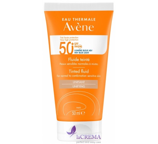 Авен Сонцезахисний флюїд з тоном SPF 50+ для нормальної та комбінованої шкіри Avene, 50 мл
