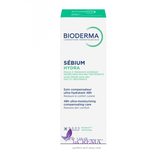 Біодерма Себіум Гідра Зволожувальний крем для обличчя при акне Bioderma Sebium Hydra Cream, 40 мл