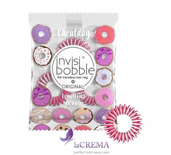 Invisibobble Резинка-Браслет для волос с ароматом пончиков Original Donut Cream, 3 шт