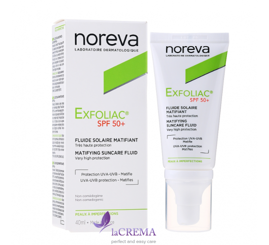 Норева Ексфоліак Матуючий сонцезахисний флюїд SPF50 - Noreva Exfoliac, 40 мл
