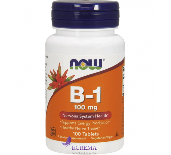 NOW Foods Вітамін В1 (Тіамін) Vitamin B1 Tiamin, 100 мг, 100 таблеток
