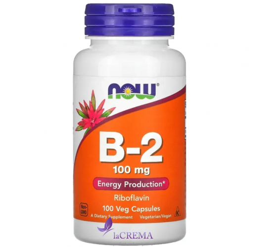 NOW Foods Вітамін В2 (Рибофлавін) Vitamin B2 100 мг, 100 таблеток