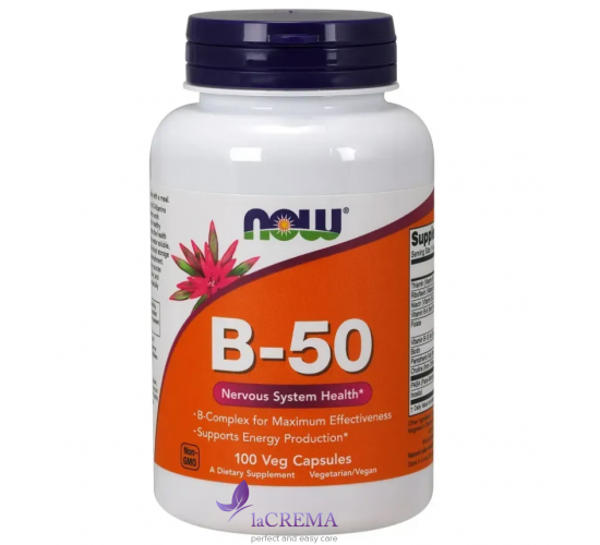 NOW Foods Комплекс вітамінів В-50: здоров'я нервової системи, 100 капсул