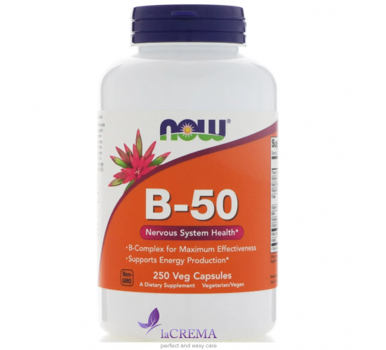 NOW Foods Комплекс вітамінів В-50: здоров'я нервової системи, 250 капсул