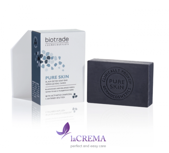 Biotrade Pure Skin Мило-детокс проти чорних цяток та розширених пор для обличчя та тіла, 100 мл 