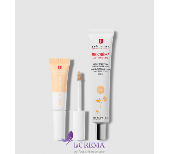 Ерборіан ВВ Крем тонуючий Ньюд 5 в 1, 40 мл  + Консилер Super BB Concealer SPF25 Erborian, 10 мл