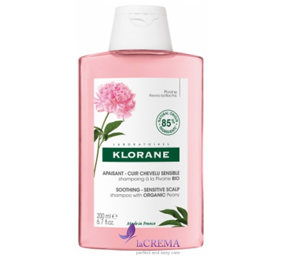 Клоран Шампунь заспокійливий для чутливої шкіри голови з піоном - Klorane, 200 мл