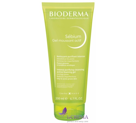 Біодерма Себіум Активний очищуючий гель Bioderma Gel Moussant Actif, 200 мл