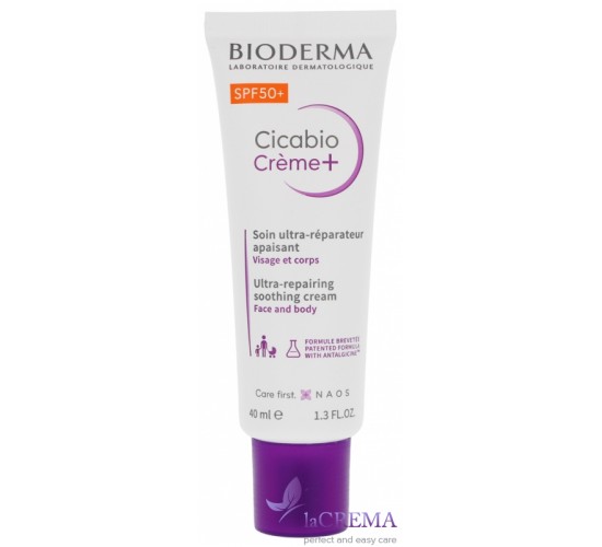 Біодерма Цикабіо Сонцезахисний відновлюючий крем SPF50 - Bioderma Cicabio Creme+, 40 мл