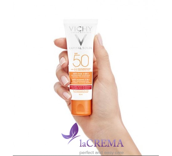 Vichy Capital Soleil Антивіковий антиоксидантний догляд 3 в 1 SPF50, 50 мл