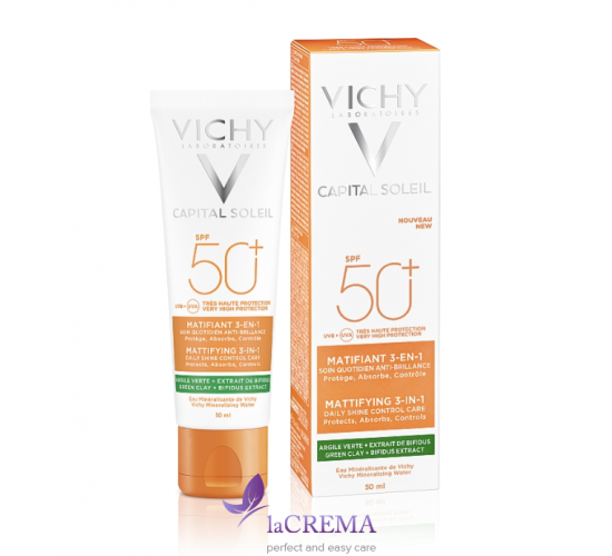 Vichy Capital Soleil Сонцезахисний матуючий крем 3-в-1 SPF 50+, 50 мл