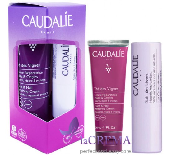 Caudalie НАБОР LipHand Duo Thé des Vignes Крем для рук, 30 мл + Бальзам для губ
