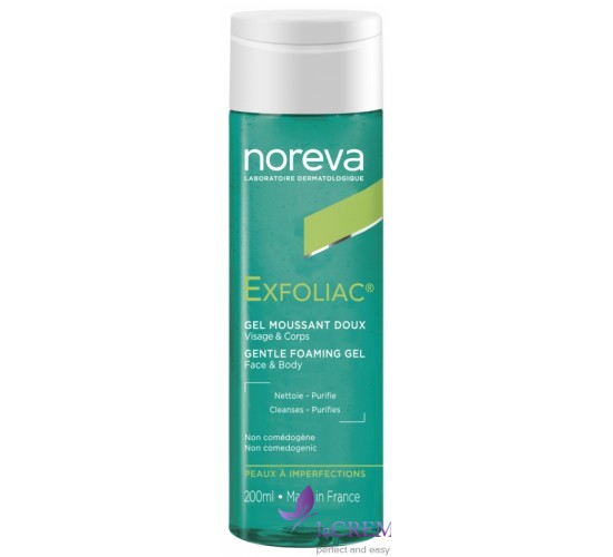 Норева Ексфоліак Ніжний очищуючий гель - Noreva Exfoliac Gentle Foaming Gel, 200 мл