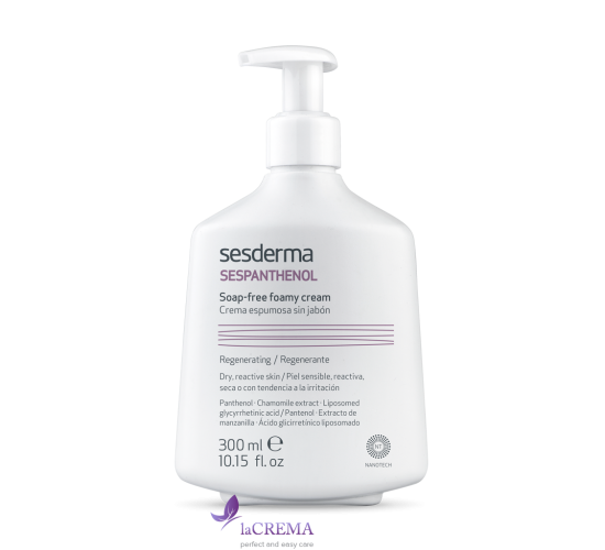 Sesderma Sespanthenol Крем - пінка без мила для сухої, реактивної та пошкодженої шкіри, 300 мл