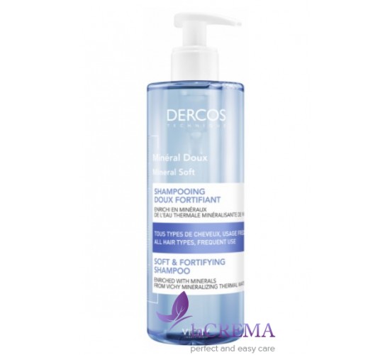 Віші Деркос Мінеральний шампунь - Vichy Dercos Mineral Doux, 400 мл