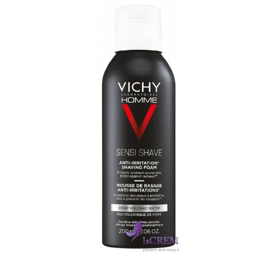 Віші Ом Піна для гоління для чутливої шкіри обличчя Vichy Homme Sensi-Shave Mousse, 200 мл