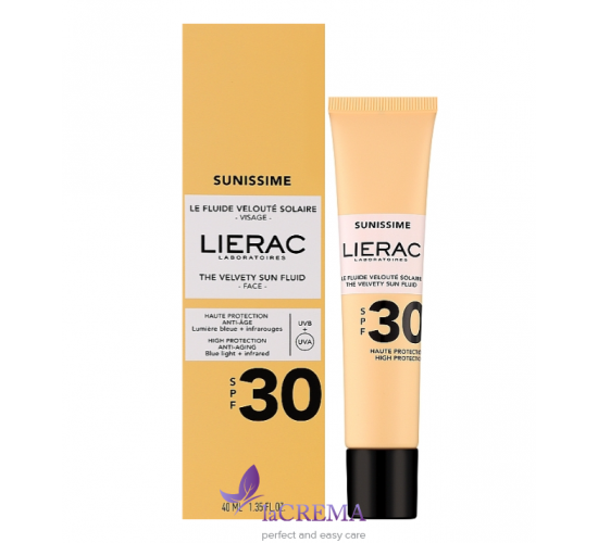 Лієрак Санісім Сонцезахисний тонізуючий флюїд для обличчя SPF30 Lierac Sunissime Fluid, 40 мл
