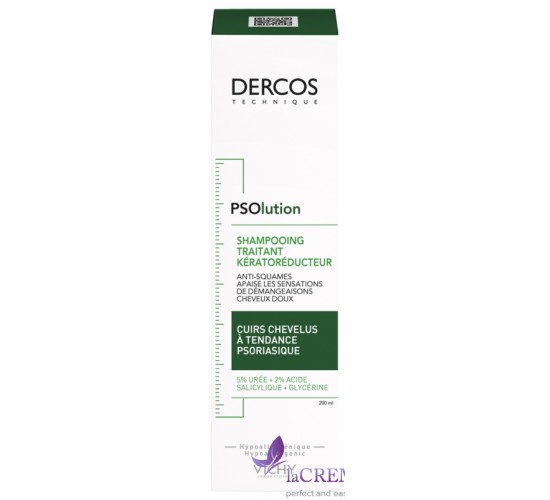 Віші Деркос Кератолітичний шампунь з проявами псоріазу Vichy Dercos Psolution, 200 мл