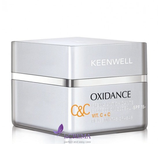 Keenwell Oxidance Денний омолоджуючий  мультизахисний крем Глобал із вітамінами С+С з SPF 15, 50 мл