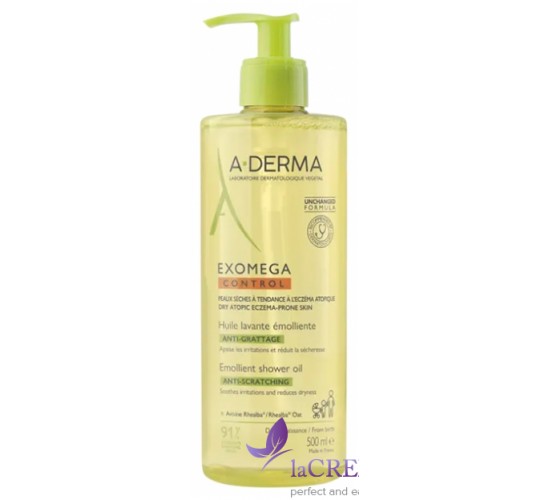 А-Дерма Екзомега Контрол Олія для очищення сухої шкіри Aderma Exomega Control Huile Lavante, 500 мл