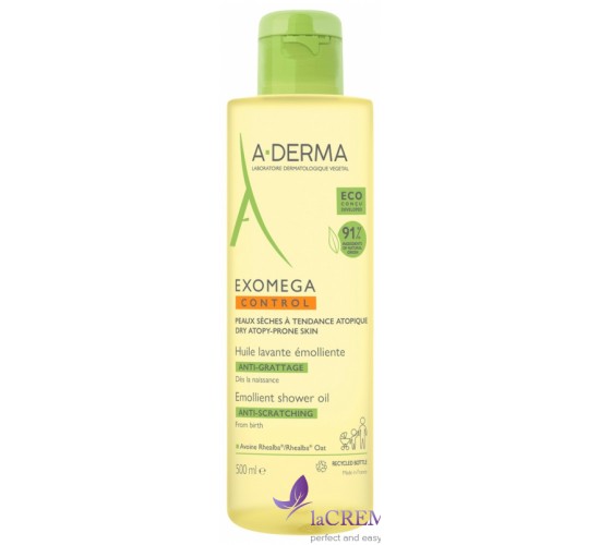 А-Дерма Екзомега Контрол Олія для очищення сухої шкіри Aderma Exomega Control Huile Lavante, 500 мл