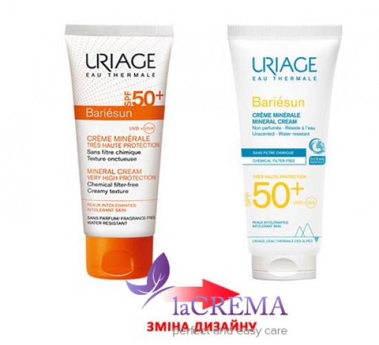 Урьяж Бар'єсан Сонцезахисний мінеральний крем Uriage Bariesun SPF 50+, 100 мл