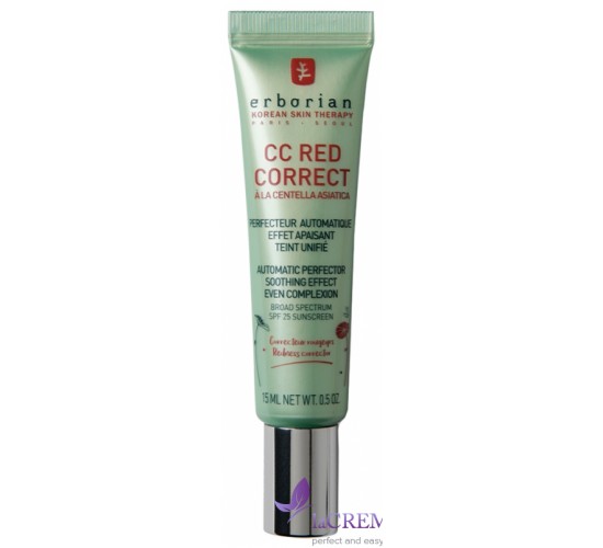 Ерборіан CC Ред Коригуючий крем для обличчя SPF25 з центеллою азіатською Erborian CC Red,15 мл